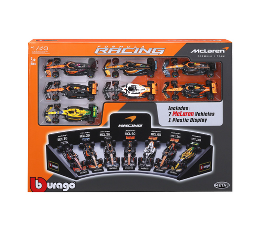 1/43 SET CONJUNTO COM 7 CARROS F-1 MCLAREN